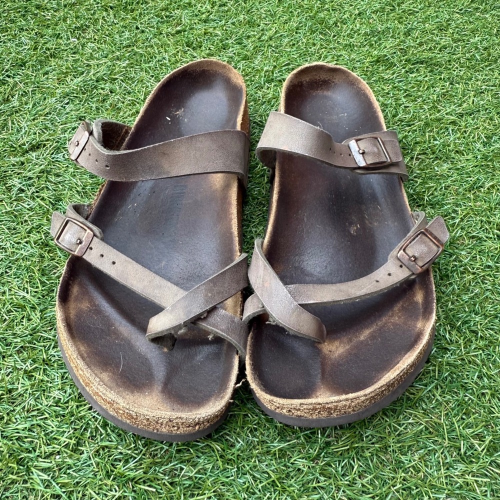 Birkenstock Mayari Leather Bronze Thong Sandals Women's Size 40 US 9